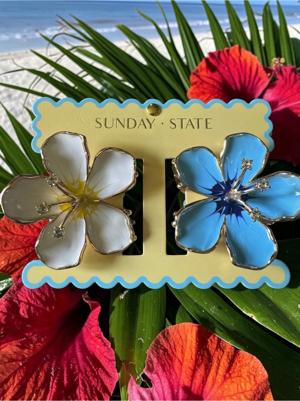 Sunday State Flower Hair Clips NEW